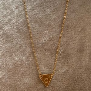 “C” initial necklace, 18 inch 14k gold filled necklace